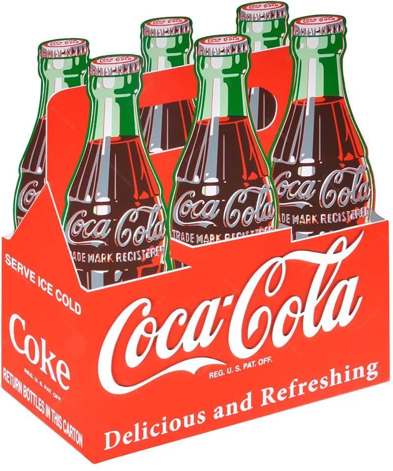 Placa Coca-Cola 6 Pack Sing Colorido em Madeira - Urban