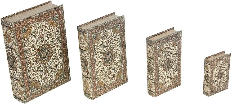 Book Box Conjunto 4 Peças Design Tapete Escuro Oldway - 33x21 cm