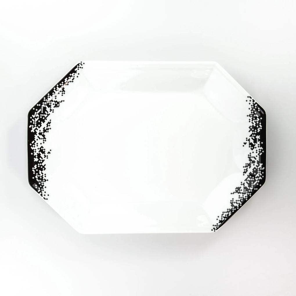 Travessa Rasa Oitavada Oval 36 cm Porcelana Schmidt - Dec. Pixel