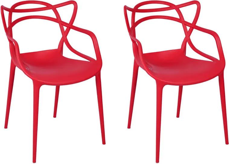 Conjunto com 2 Cadeiras Allegra - Vermelho