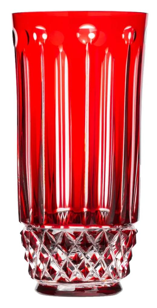 Copo de Cristal Lapidado Long Drink - Vermelho - 69  Vermelho - 69