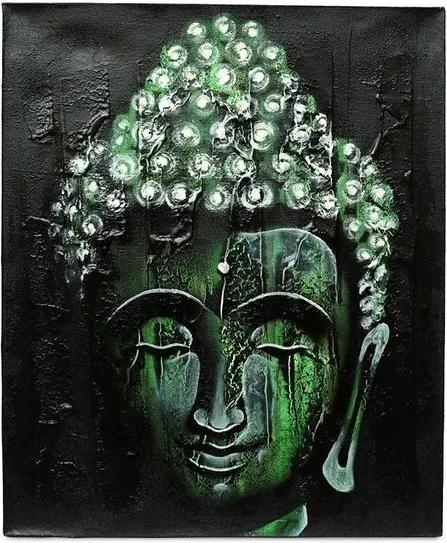 Tela Face de Buda Verde | 60x50cm