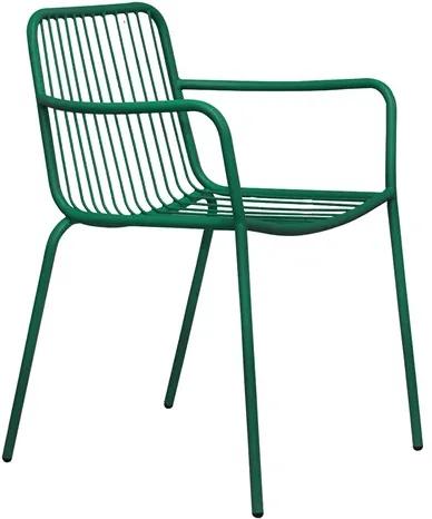 Cadeira Rorien C/Braços em Metal - Verde