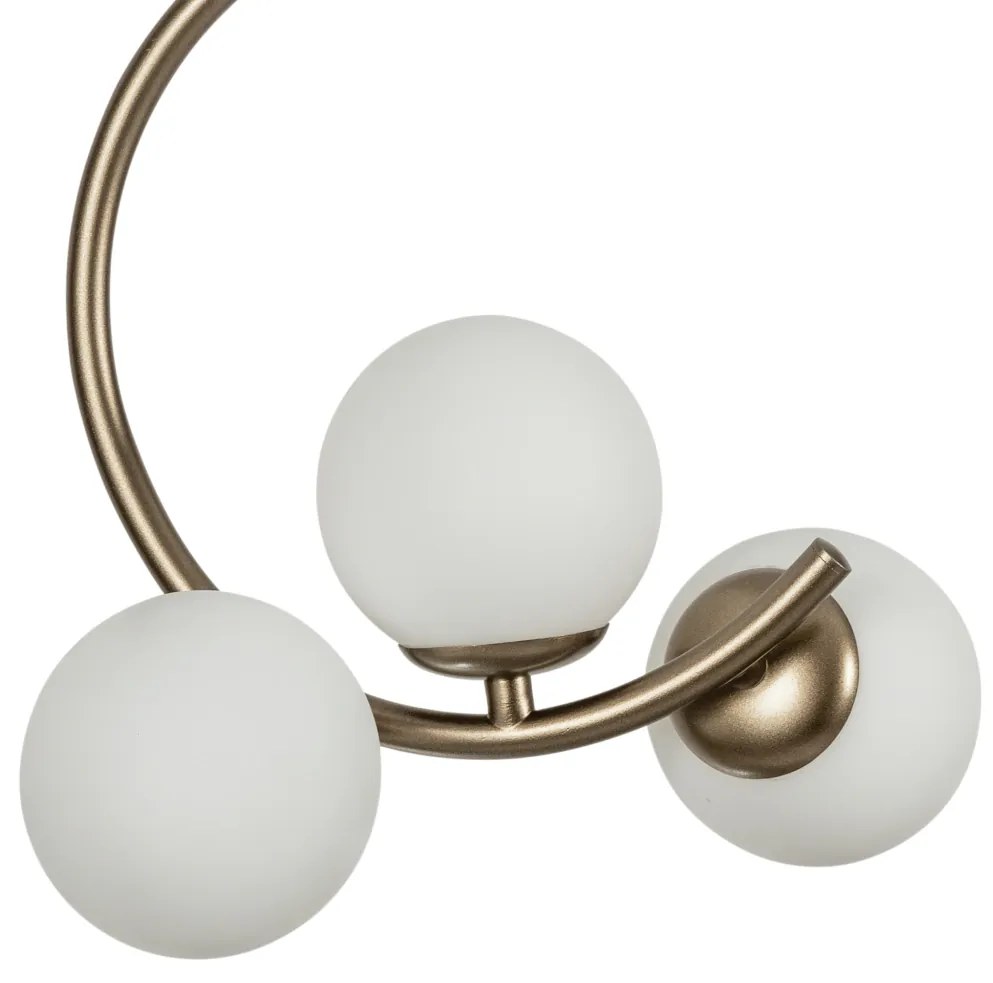 Pendente Astral 42,5X30X23Cm 3Xg9 Globo Ø12Cm - Usina 16940/3 (PT / CP-M - Preto Texturizado / Champagne Metálico, FOSCO)