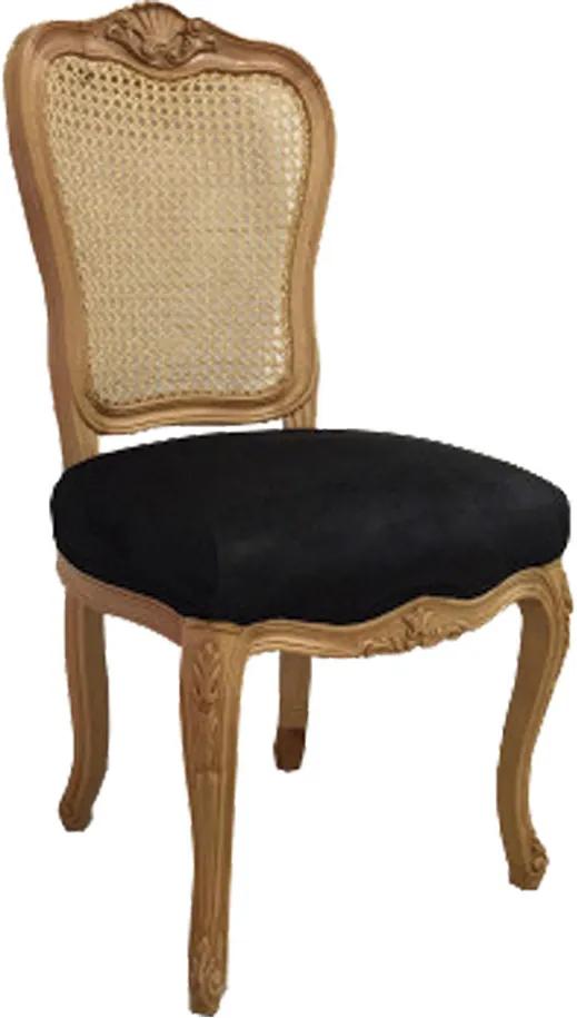Cadeira em Madeira Preto Luis XV