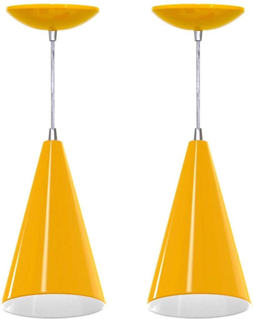 Kit 2 Pendentes Cone (amarelo / Branco)