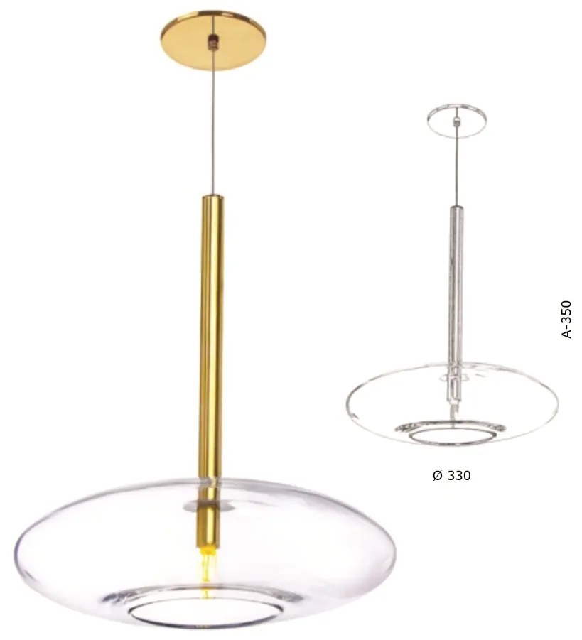 Pendente Vidro Oval Flat Aberto Ø33X35Cm Metal E Vidro 01Xg9 |Old Arti... (COBRE FOSCO / COBRE BRILHO, CLEAR (TRANSPARENTE))