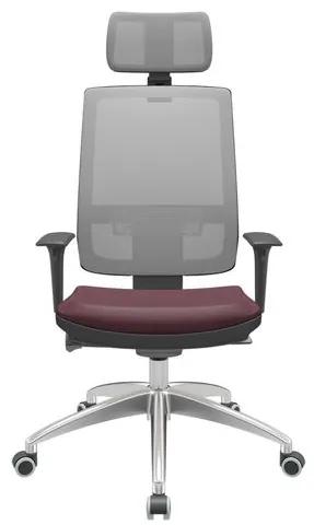Cadeira Office Brizza Tela Cinza Com Encosto Assento Facto Dunas Bordo Autocompensador 126cm - 63215 Sun House