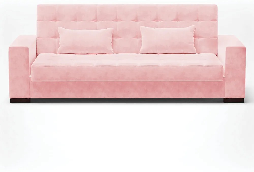 Sofá Cama Casal 3 Lugares 210cm Lisboa Suede  D03 - D'Rossi - Rosa Bebê