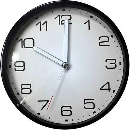 Relógio de Parede Branco e Preto 30cm Flat Urban