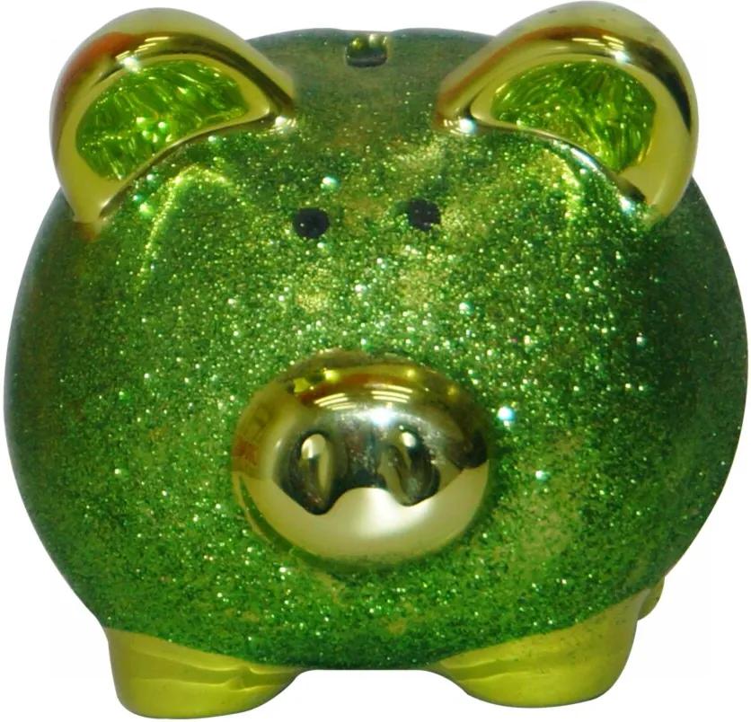 Cofre Real Arte Porco Glitter Verde
