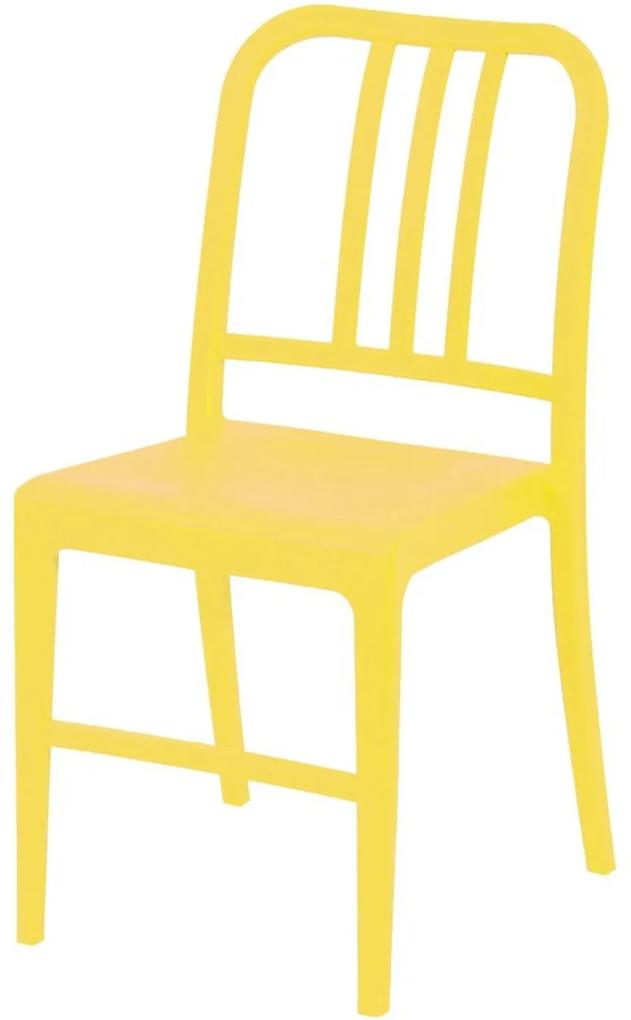 Cadeira de Jantar em Polipropileno Amarela