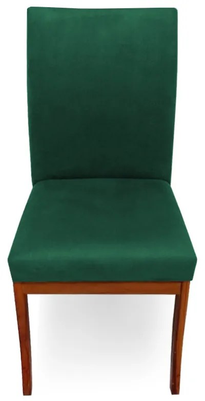 Cadeira Raquel para Sala de Jantar Base de Eucalipto Suede Verde Bandeira
