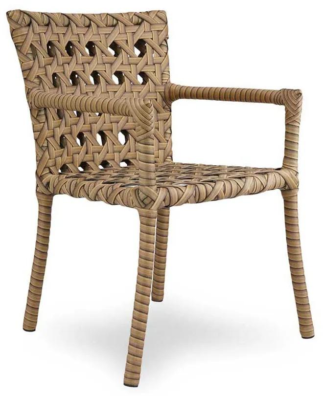 Cadeira Java com Braço para Área Externa Fibra Sintética Estrutura Alumínio Eco Friendly Design