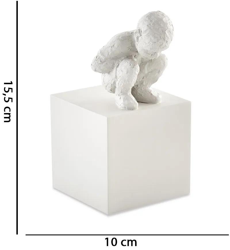 Escultura Decorativa "Pessoa" Poliresina Off White 15,5x10 cm - D'Rossi