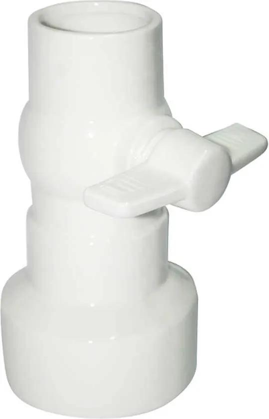 Vaso Plumber Valve Pequeno Branco em Cerâmica - Urban - 21,5x13,9 cm