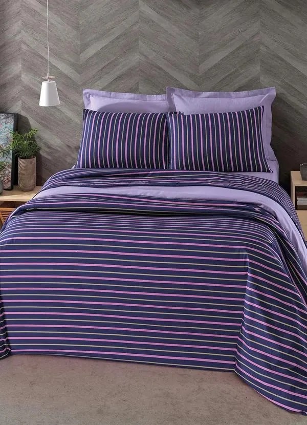 Jogo de Cama Roxo Casal 4 Peças