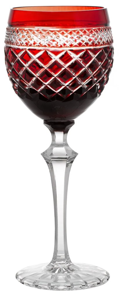 Taça de Cristal Lapidado P/ Vinho Tinto Vermelho