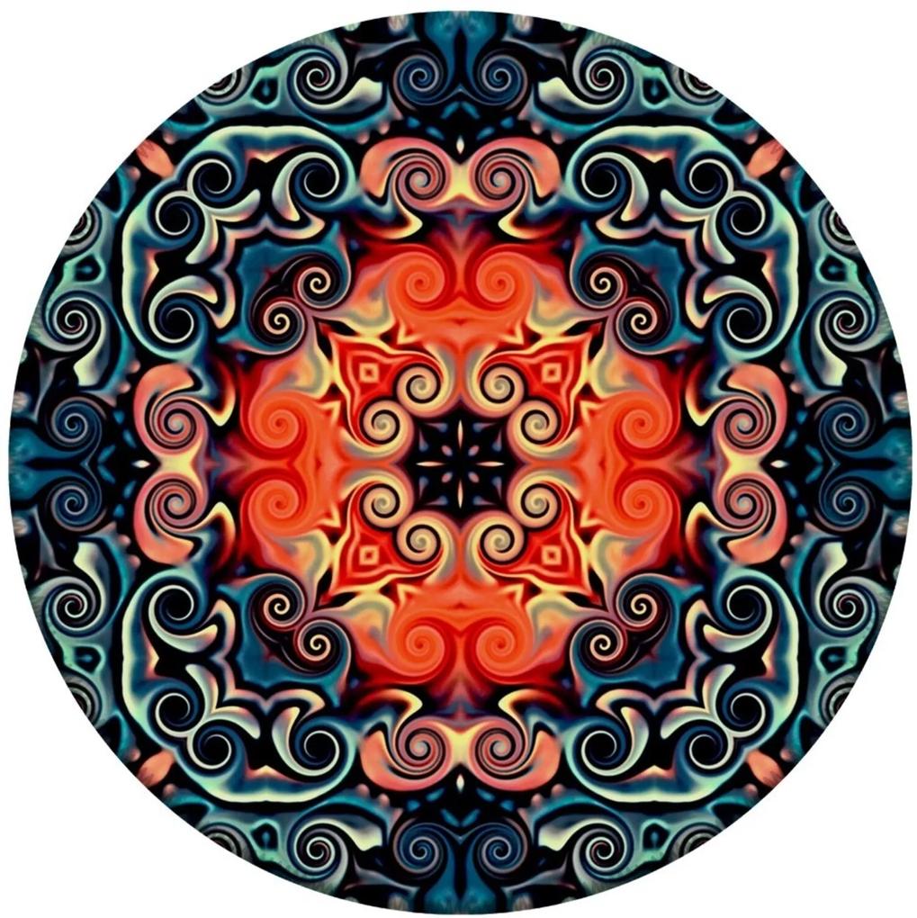 Tapete Love Decor Redondo Wevans Mosaic Oriental Multicolorido 94cm