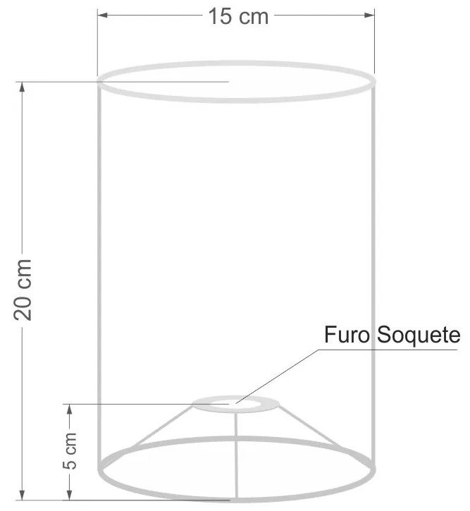 Cúpula abajur e luminária cilíndrica vivare cp-7003 Ø15x20cm - bocal nacional