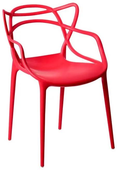 Kit 04 Cadeiras Allegra Vermelho e 01 Mesa de Jantar 04 Lugares Jade 90 cm Preto Base Metálica Industrial Preto - D'Rossi