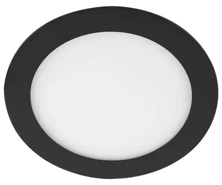 Plafon Led De Embutir Redondo Preto 18W Moldura - LED BRANCO QUENTE (3000K)