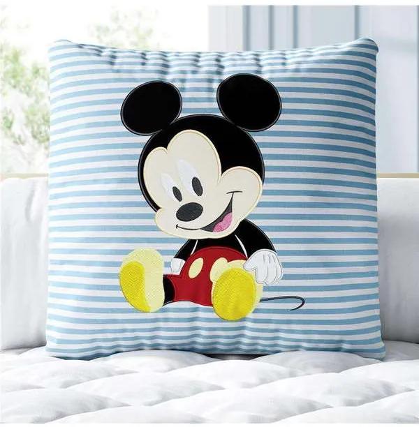 Almofada Quadrada Azul Mickey Mouse Disney Grão de