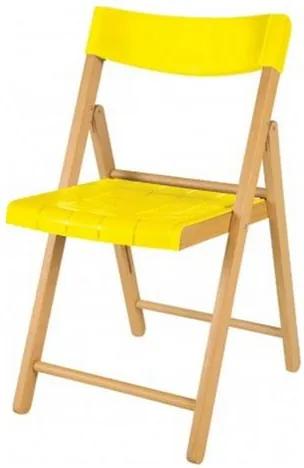 Cadeira Potenza Dobravel Natural Com Plastico Amarelo- 20643 Sun House