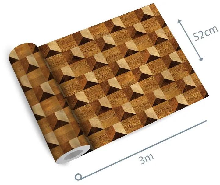 Papel de parede adesivo madeira 3D