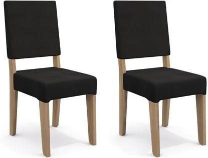 Kit 2 Cadeiras CAD106 para Sala de Jantar Nogal/Jet Black - Kappesberg