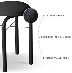 Conjunto Mesa de Cozinha Prattica Industrial 120cm com 4 Banquetas F02