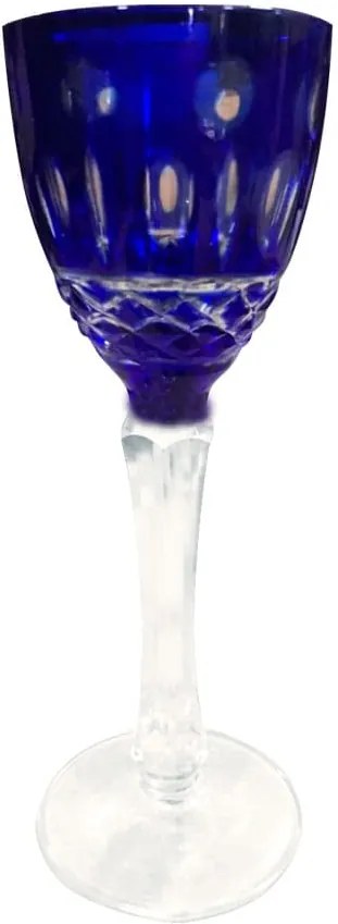Conjunto de Taças de Licor em Cristal Azul 6 Peças - 5,2x5,2x15cm