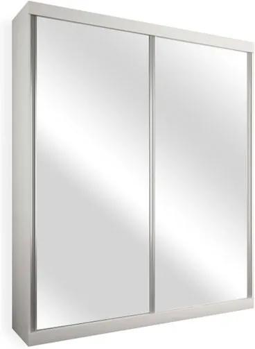 Armário 2 Portas de Correr com Espelho, Branco, Branco, Criare III