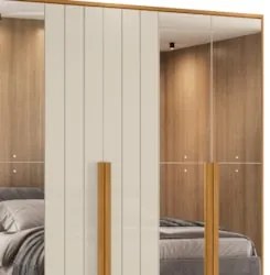 Guarda Roupa Casal 278cm 6 Portas 8 Espelhos Zac Off/Cinamomo Z10 - Mp