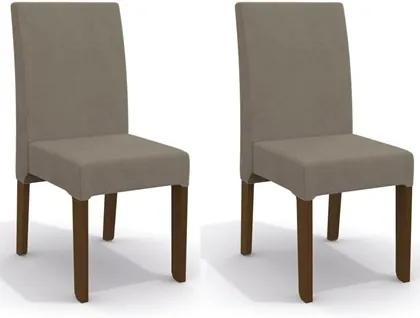 Kit 2 Cadeiras CAD107 para Sala de Jantar Walnut/Marrom - Kappesberg