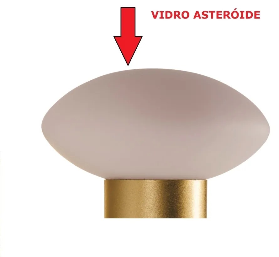 Pendente Sakai Ø92,5X55Cm 7Xg9 Vidro Disco Asteroide / Haste Fixa | Us... (BT / CB-M - Branco Texturizado / Cobre Metálico, FOSCO)