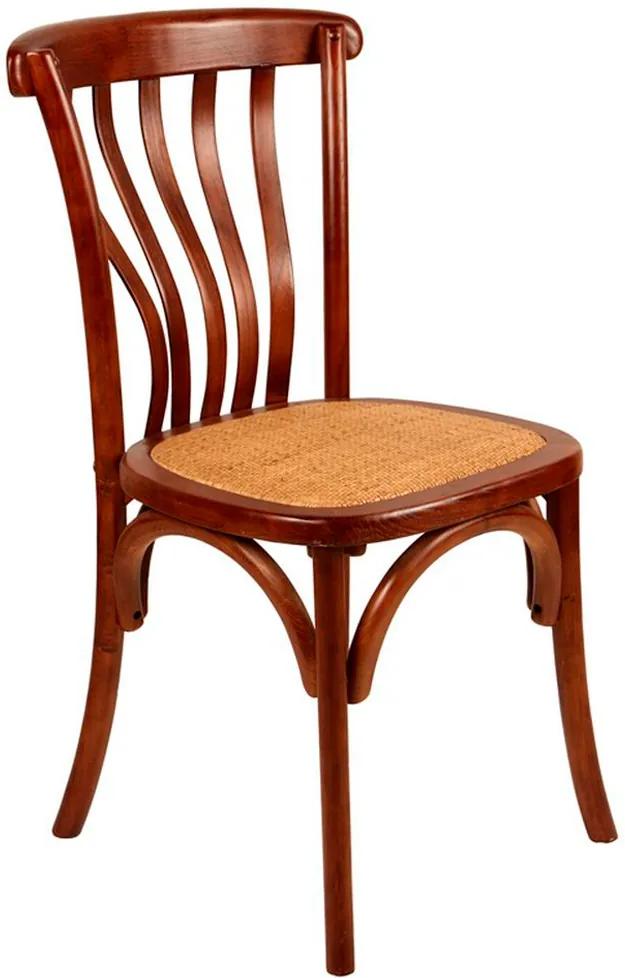 Cadeira Sofia de Madeira Natural sem Braço e Assento de Rattan