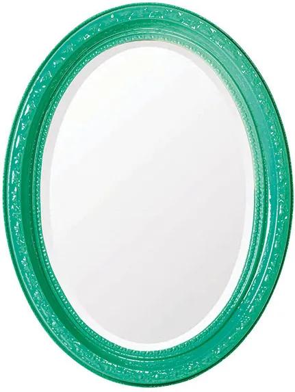 Espelho Oval Bisotê Verde Esmeralda Pequeno