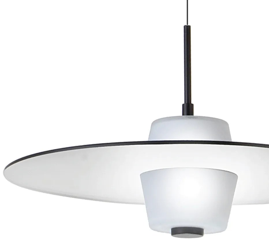 Pendente Eclisse Ø50X30Cm Disco Plano Metal Alumínio E Vidro Duplo 04X... (ROSE FOSCO / COBRE BRILHO)