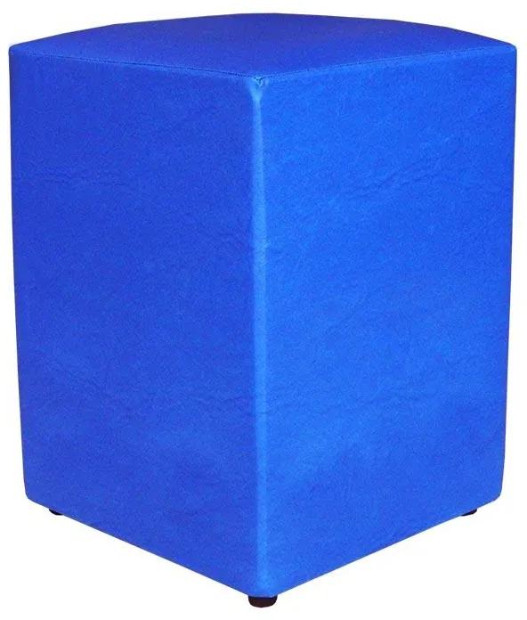 Mini Puff Pop Quadrado em Couro Sintético - Azul Royal