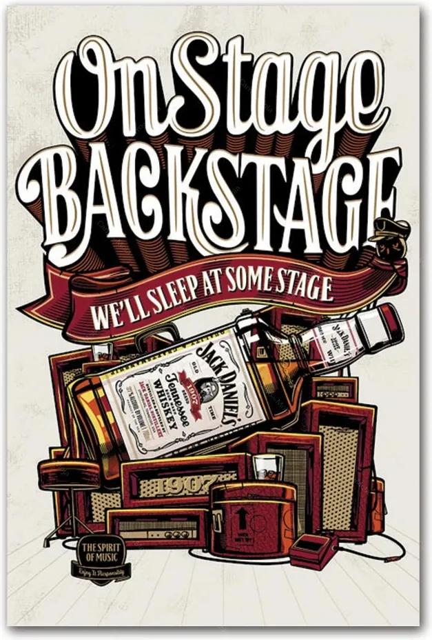 Placa Decorativa On Stage Backstage Jack Daniels Média - 30x20 cm