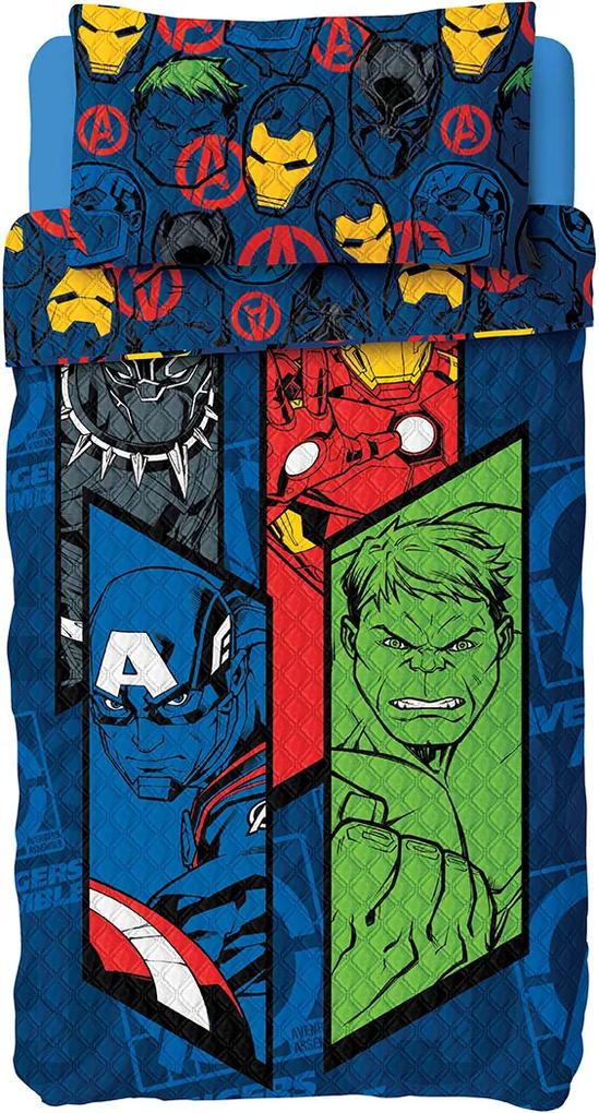 Colcha com Porta Travesseiro Dupla Face - Avengers