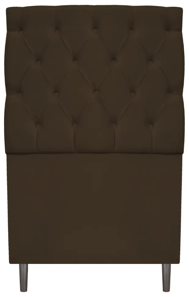 Kit Cabeceira e Calçadeira Liverpool 90 cm Solteiro Suede Marrom - ADJ Decor