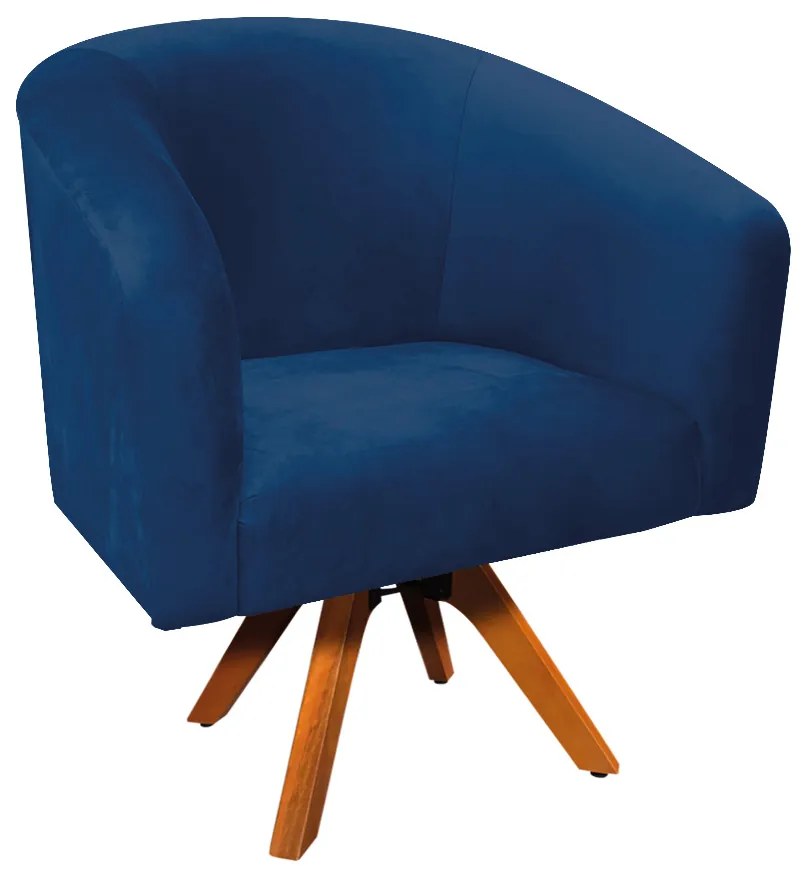 Poltrona Decorativa Giratória MM30 Kit 2 Stella Suede Azul Marinho D03 - D'Rossi