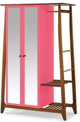 Armario Multiuso Stoka 2 Portas Pink Estrutura Amendoa 169cm - 60975 Sun House