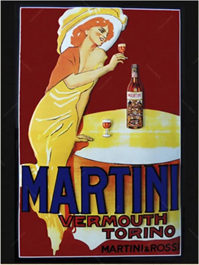 Placa Decorativa Martini Média em Metal - 30x20cm