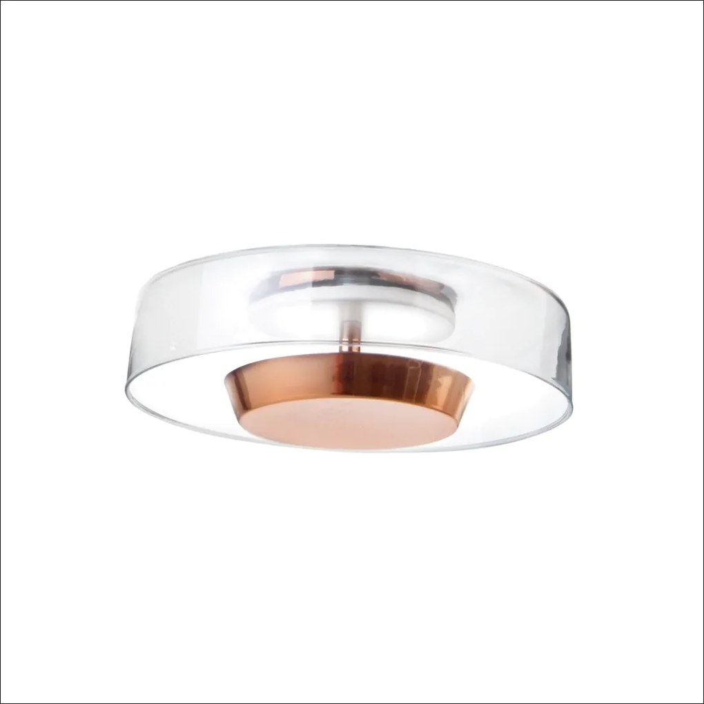 Arandela Bol Ø25,5X09Cm Rebatedor Em Vidro E Metal Alumínio 01Xled 9W... (DOURADO FOSCO, BRANCO (Fosco))