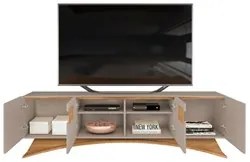 Rack Bancada para TV até 70 Polegadas 4 Portas Boreal Amarula/Carvalho