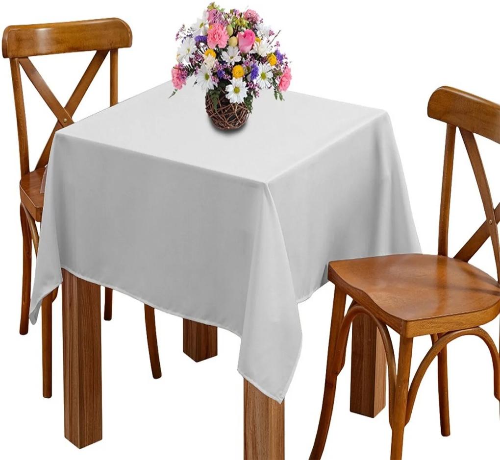 Toalha de mesa 4 Lugares 1,45m Quadrada Oxford Liso Branca