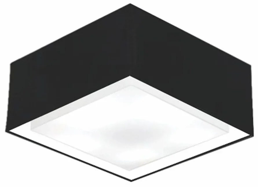 Plafon Para Sala de Jantar Quadrado SJ-3039 Cúpula Cor Preto